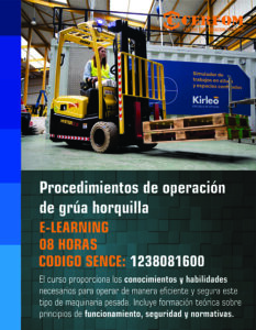 Procedimiento de operación de grua horquilla