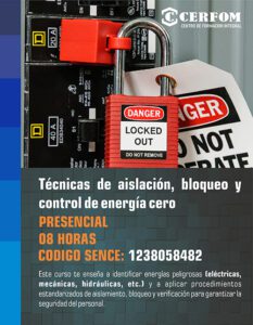 Técnicas de aislación, bloqueo y control de energía cero